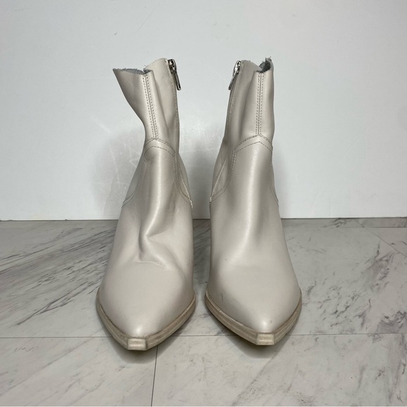 Steve Madden Cate White Leather Heeled Bootie 11M - Picture 2 of 14